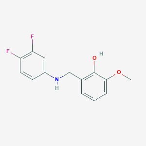 molecular formula C14H13F2NO2 B2799360 2-[(3,4-二氟苯氨基)甲基]-6-甲氧基苯酚 CAS No. 864420-98-4