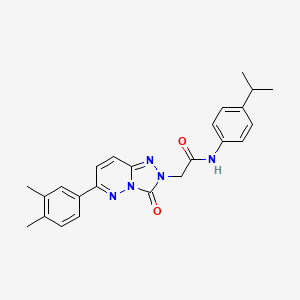 molecular formula C24H25N5O2 B2799364 7-(4-chlorophenyl)-1-ethyl-3-(2-oxo-2-pyrrolidin-1-ylethyl)pyrimido[4,5-d]pyrimidine-2,4(1H,3H)-dione CAS No. 1215416-53-7