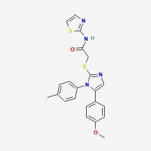 2-((5-(4-methoxyphenyl)-1-(p-tolyl)-1H-imidazol-2-yl)thio)-N-(thiazol-2-yl)acetamide