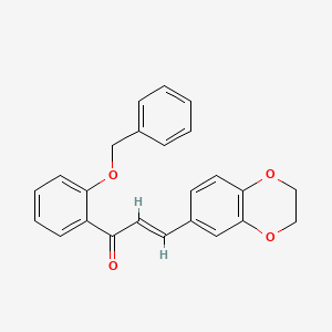 molecular formula C24H20O4 B2799372 1-[2-(Benzyloxy)phenyl]-3-(2,3-dihydro-1,4-benzodioxin-6-yl)prop-2-en-1-one CAS No. 96755-11-2
