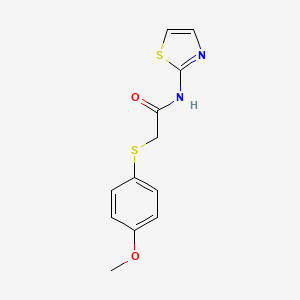 molecular formula C12H12N2O2S2 B2799377 2-((4-methoxyphenyl)thio)-N-(thiazol-2-yl)acetamide CAS No. 941907-69-3