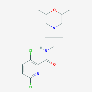 3,6-dichloro-N-[2-(2,6-dimethylmorpholin-4-yl)-2-methylpropyl]pyridine-2-carboxamide