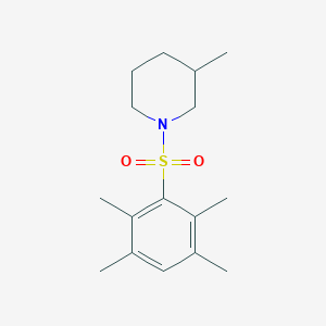 molecular formula C16H25NO2S B2799405 3-Methyl-1-(2,3,5,6-tetramethylbenzenesulfonyl)piperidine CAS No. 496013-61-7