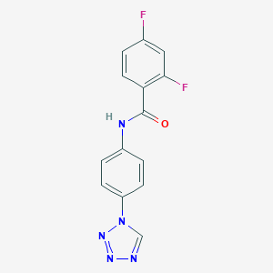 molecular formula C14H9F2N5O B279941 2,4-difluoro-N-[4-(1H-tetrazol-1-yl)phenyl]benzamide 