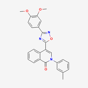 molecular formula C26H21N3O4 B2799413 4-[3-(3,4-dimethoxyphenyl)-1,2,4-oxadiazol-5-yl]-2-(3-methylphenyl)isoquinolin-1(2H)-one CAS No. 1326859-54-4