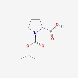 molecular formula C9H15NO4 B2799426 1-Propan-2-yloxycarbonylpyrrolidine-2-carboxylic acid CAS No. 1008530-34-4