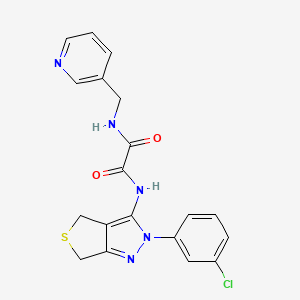 molecular formula C19H16ClN5O2S B2799431 N1-(2-(3-chlorophenyl)-4,6-dihydro-2H-thieno[3,4-c]pyrazol-3-yl)-N2-(pyridin-3-ylmethyl)oxalamide CAS No. 900010-86-8