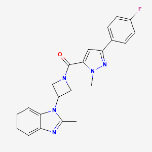 [5-(4-Fluorophenyl)-2-methylpyrazol-3-yl]-[3-(2-methylbenzimidazol-1-yl)azetidin-1-yl]methanone