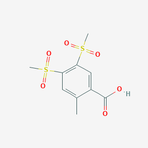 molecular formula C10H12O6S2 B2799437 2-methyl-4,5-bis(methylsulfonyl)benzoic Acid CAS No. 255900-23-3