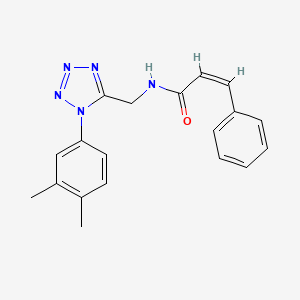 (Z)-N-((1-(3,4-dimethylphenyl)-1H-tetrazol-5-yl)methyl)-3-phenylacrylamide
