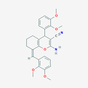 (8Z)-2-amino-8-(2,3-dimethoxybenzylidene)-4-(2,3-dimethoxyphenyl)-5,6,7,8-tetrahydro-4H-chromene-3-carbonitrile