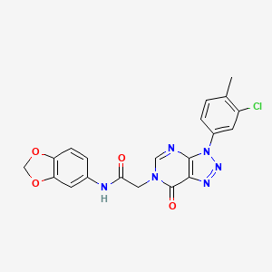 molecular formula C20H15ClN6O4 B2799453 N-(benzo[d][1,3]dioxol-5-yl)-2-(3-(3-chloro-4-methylphenyl)-7-oxo-3H-[1,2,3]triazolo[4,5-d]pyrimidin-6(7H)-yl)acetamide CAS No. 893928-23-9