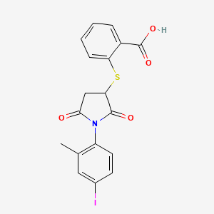 2-((1-(4-Iodo-2-methylphenyl)-2,5-dioxopyrrolidin-3-yl)thio)benzoic acid