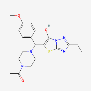 1-(4-((2-Ethyl-6-hydroxythiazolo[3,2-b][1,2,4]triazol-5-yl)(4-methoxyphenyl)methyl)piperazin-1-yl)ethanone