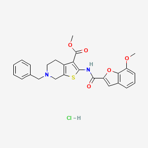Methyl 6-benzyl-2-(7-methoxybenzofuran-2-carboxamido)-4,5,6,7-tetrahydrothieno[2,3-c]pyridine-3-carboxylate hydrochloride