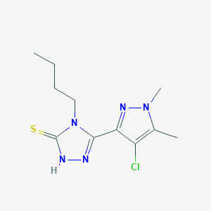 4-butyl-3-(4-chloro-1,5-dimethyl-3-pyrazolyl)-1H-1,2,4-triazole-5-thione