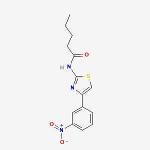 molecular formula C14H15N3O3S B2799500 N-(4-(3-nitrophenyl)thiazol-2-yl)pentanamide CAS No. 313404-10-3