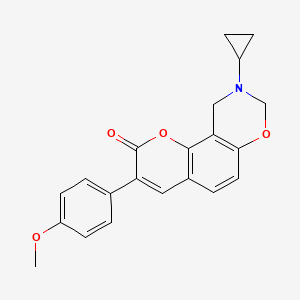 molecular formula C21H19NO4 B2799503 9-环丙基-3-(4-甲氧基苯基)-9,10-二氢喹诺[8,7-e][1,3]噁唑-2(8H)-酮 CAS No. 946234-89-5