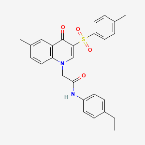 molecular formula C27H26N2O4S B2799504 N-(4-ethylphenyl)-2-(6-methyl-4-oxo-3-tosylquinolin-1(4H)-yl)acetamide CAS No. 1251613-86-1
