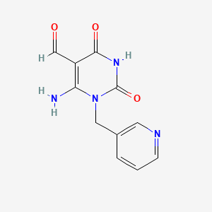 6-Amino-2,4-dioxo-1-(pyridin-3-ylmethyl)-1,2,3,4-tetrahydropyrimidine-5-carbaldehyde