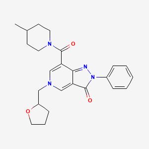 molecular formula C24H28N4O3 B2799508 7-(4-methylpiperidine-1-carbonyl)-2-phenyl-5-((tetrahydrofuran-2-yl)methyl)-2H-pyrazolo[4,3-c]pyridin-3(5H)-one CAS No. 923194-70-1