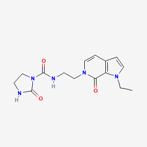 molecular formula C15H19N5O3 B2799512 N-(2-(1-乙基-7-氧代-1H-吡咯并[2,3-c]吡啶-6(7H)-基)乙基)-2-氧代咪唑烷-1-甲酸酰胺 CAS No. 2034294-66-9