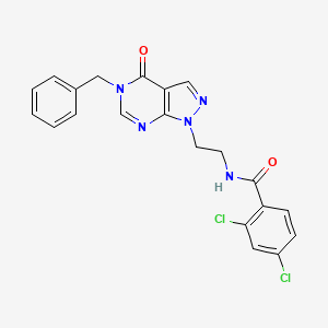 N-(2-(5-benzyl-4-oxo-4,5-dihydro-1H-pyrazolo[3,4-d]pyrimidin-1-yl)ethyl)-2,4-dichlorobenzamide