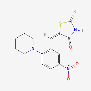 5-[(5-Nitro-2-piperidinophenyl)methylene]-2-thioxo-1,3-thiazolan-4-one