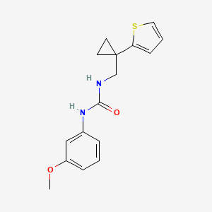 molecular formula C16H18N2O2S B2799519 1-(3-Methoxyphenyl)-3-((1-(thiophen-2-yl)cyclopropyl)methyl)urea CAS No. 1211358-78-9