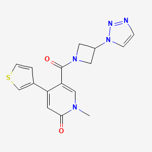 5-(3-(1H-1,2,3-triazol-1-yl)azetidine-1-carbonyl)-1-methyl-4-(thiophen-3-yl)pyridin-2(1H)-one