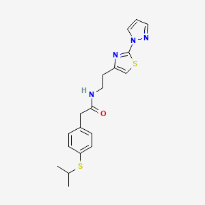 N-(2-(2-(1H-pyrazol-1-yl)thiazol-4-yl)ethyl)-2-(4-(isopropylthio)phenyl)acetamide
