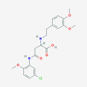 molecular formula C21H25ClN2O6 B2799530 4-((5-Chloro-2-methoxyphenyl)amino)-2-((3,4-dimethoxyphenethyl)amino)-4-oxobutanoic acid CAS No. 1097616-36-8