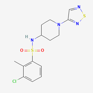 molecular formula C14H17ClN4O2S2 B2799531 N-(1-(1,2,5-噻二唑-3-基)哌啶-4-基)-3-氯-2-甲基苯磺酰胺 CAS No. 2034519-55-4