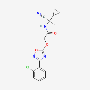 molecular formula C16H15ClN4O3 B2799537 2-{[3-(2-chlorophenyl)-1,2,4-oxadiazol-5-yl]oxy}-N-(1-cyano-1-cyclopropylethyl)acetamide CAS No. 1258729-30-4