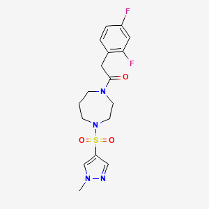 2-(2,4-difluorophenyl)-1-(4-((1-methyl-1H-pyrazol-4-yl)sulfonyl)-1,4-diazepan-1-yl)ethanone