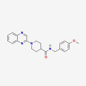 molecular formula C22H24N4O2 B2799548 N-(4-methoxybenzyl)-1-quinoxalin-2-ylpiperidine-4-carboxamide CAS No. 941923-89-3