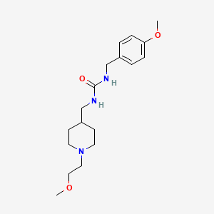 molecular formula C18H29N3O3 B2799549 1-(4-甲氧基苄基)-3-((1-(2-甲氧基乙基)哌啶-4-基)甲基)脲 CAS No. 1207012-69-8