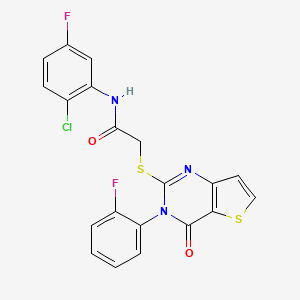 molecular formula C20H12ClF2N3O2S2 B2799554 N-(2-chloro-5-fluorophenyl)-2-{[3-(2-fluorophenyl)-4-oxo-3,4-dihydrothieno[3,2-d]pyrimidin-2-yl]sulfanyl}acetamide CAS No. 1260997-36-1