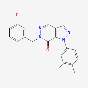 molecular formula C21H19FN4O B2799573 1-(3,4-dimethylphenyl)-6-(3-fluorobenzyl)-4-methyl-1H-pyrazolo[3,4-d]pyridazin-7(6H)-one CAS No. 941915-67-9