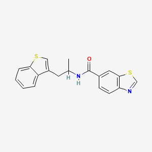 molecular formula C19H16N2OS2 B2799574 N-(1-(benzo[b]thiophen-3-yl)propan-2-yl)benzo[d]thiazole-6-carboxamide CAS No. 2034297-80-6