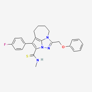 1-(4-fluorophenyl)-N-methyl-4-(phenoxymethyl)-5,6,7,8-tetrahydro-2a,3,4a-triazacyclopenta[cd]azulene-2-carbothioamide