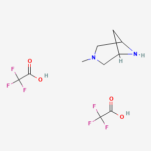 molecular formula C10H14F6N2O4 B2799579 3-Methyl-3,6-diazabicyclo[3.1.1]heptane; bis(trifluoroacetic acid) CAS No. 1059700-17-2