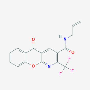 molecular formula C17H11F3N2O3 B2799583 N-烯丙基-5-氧代-2-(三氟甲基)-5H-咖啡因并[2,3-b]吡啶-3-甲酰胺 CAS No. 241127-03-7