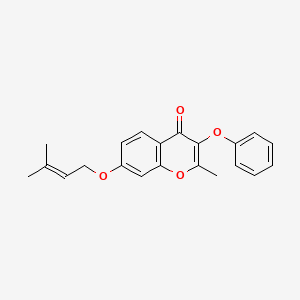 molecular formula C21H20O4 B2799590 2-methyl-7-((3-methylbut-2-en-1-yl)oxy)-3-phenoxy-4H-chromen-4-one CAS No. 374699-21-5
