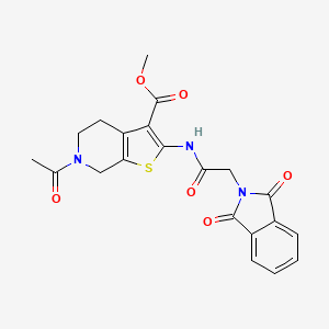 molecular formula C21H19N3O6S B2799595 Methyl 6-acetyl-2-(2-(1,3-dioxoisoindolin-2-yl)acetamido)-4,5,6,7-tetrahydrothieno[2,3-c]pyridine-3-carboxylate CAS No. 920466-67-7