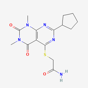 2-(7-Cyclopentyl-1,3-dimethyl-2,4-dioxopyrimido[4,5-d]pyrimidin-5-yl)sulfanylacetamide