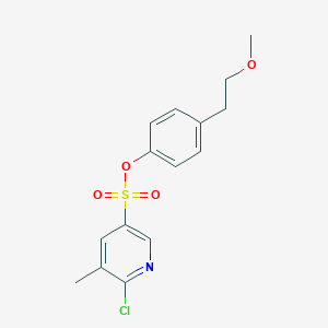 molecular formula C15H16ClNO4S B2799604 4-(2-Methoxyethyl)phenyl 6-chloro-5-methylpyridine-3-sulfonate CAS No. 1356702-17-4
