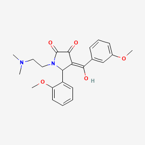 molecular formula C23H26N2O5 B2799609 1-(2-(dimethylamino)ethyl)-3-hydroxy-4-(3-methoxybenzoyl)-5-(2-methoxyphenyl)-1H-pyrrol-2(5H)-one CAS No. 618423-04-4