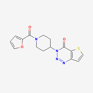 molecular formula C15H14N4O3S B2799623 3-(1-(furan-2-carbonyl)piperidin-4-yl)thieno[3,2-d][1,2,3]triazin-4(3H)-one CAS No. 2034531-95-6