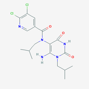N-[6-amino-1-(2-methylpropyl)-2,4-dioxo-1,2,3,4-tetrahydropyrimidin-5-yl]-5,6-dichloro-N-(2-methylpropyl)pyridine-3-carboxamide